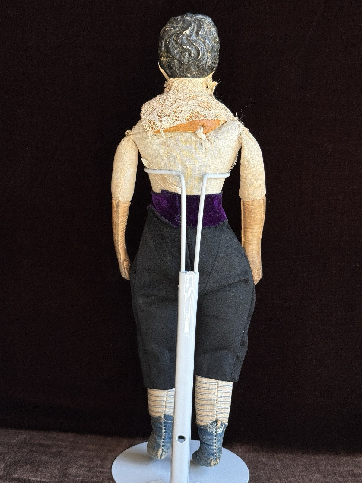 Antique German 14” Papier Mache Head Cloth Body Male Doll