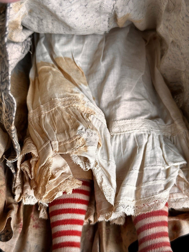 Antique German 18.5” Flat Top Highbrow China Shoulder Head Doll