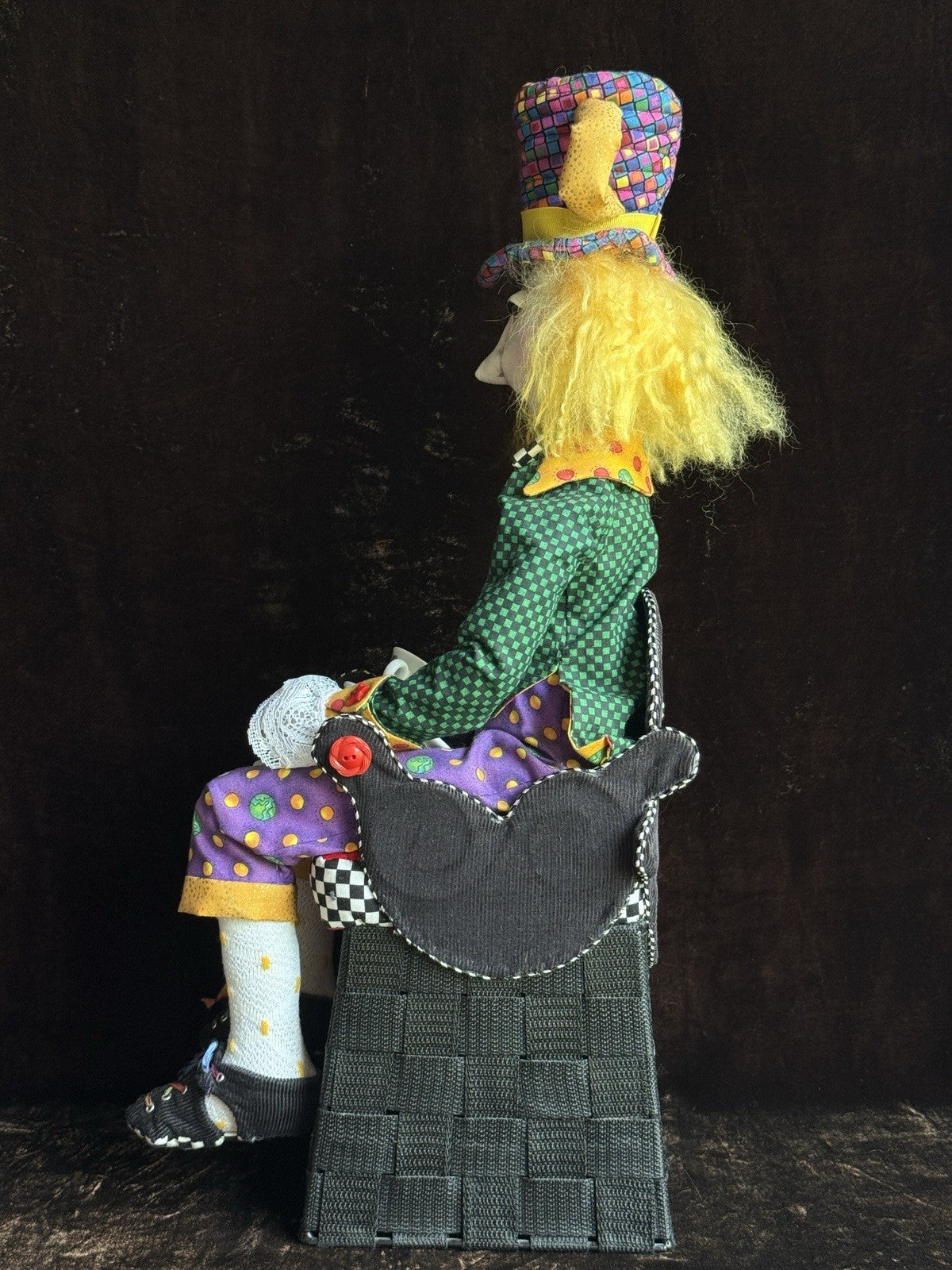 OOAK 20.75” The Mad Hatter Alice In Wonderland Cloth Artist Made Character Doll