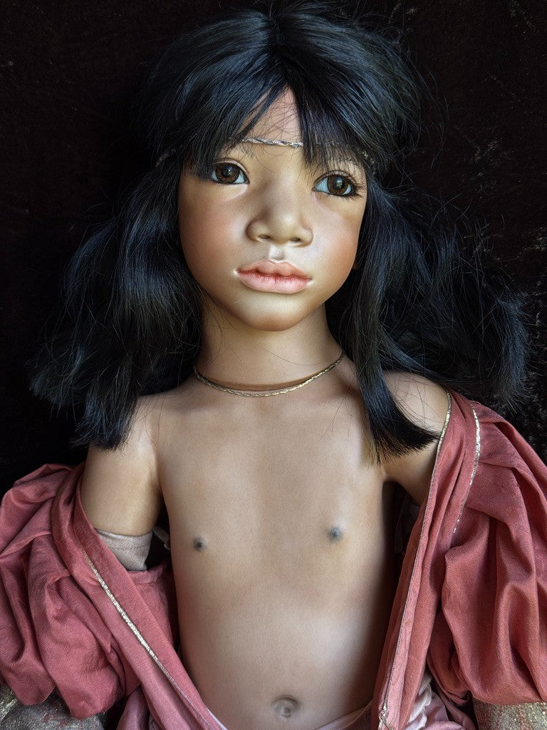 Rare Lifelike Annette Himstedt 29” Porcelain Doll Jondal New in Box LE 70