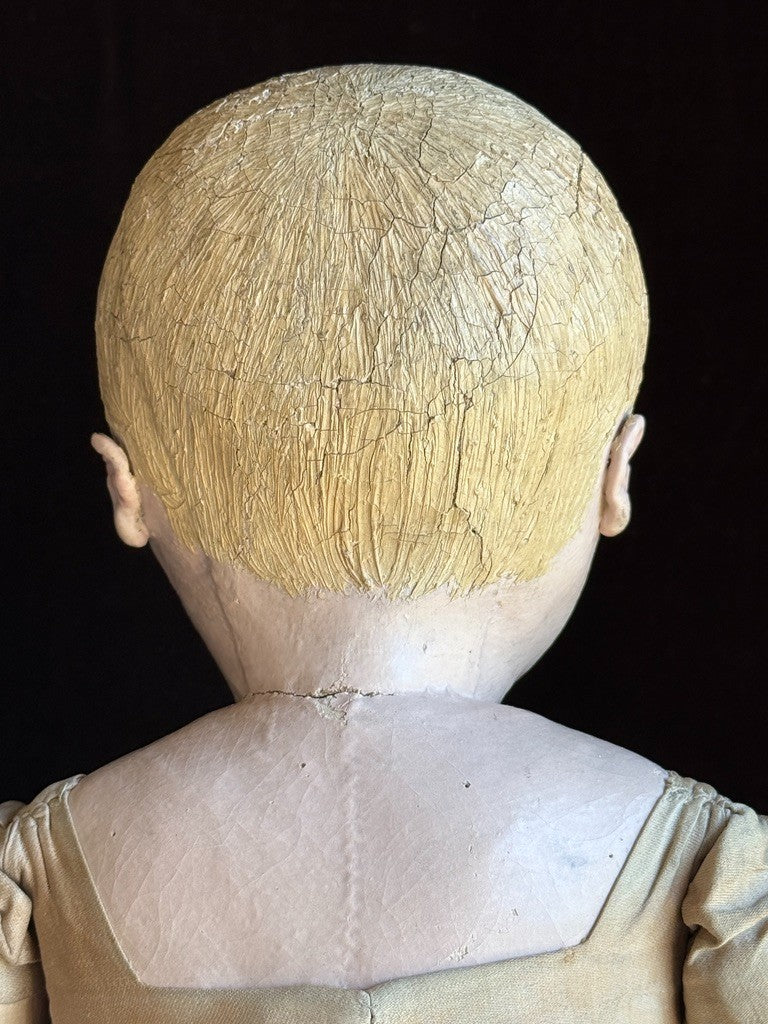 Antique American Martha Chase 20" Oil Painted Cloth Rag Baby Doll