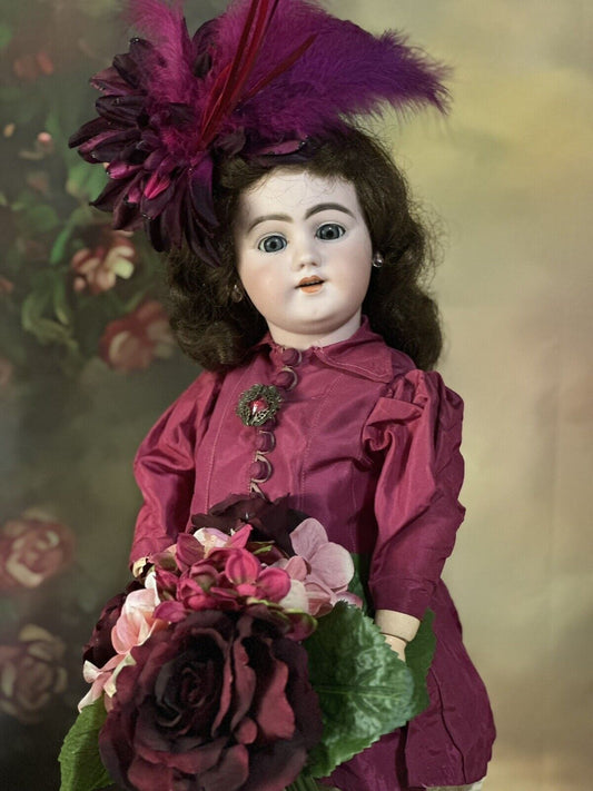 Antique German Simon Halbig Mold 1009 Dep 24” Doll Bisque Head Composition Body