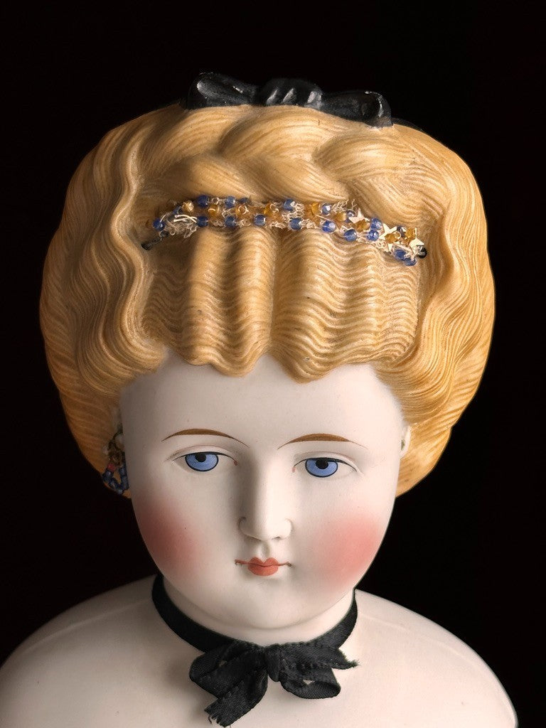 Antique Parian Porcelain Bisque Bust Sculpture of A Young Woman 19th C Antique Parian Porcelain Bisque Bust Sculpture of A Young Woman 19th C