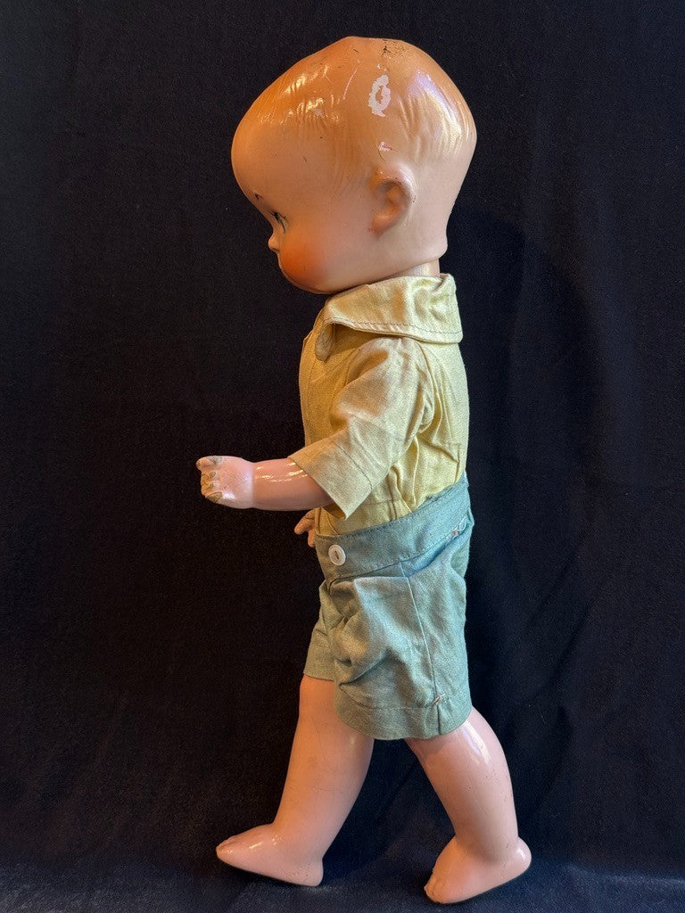Early Vintage American Effanbee 14.5” Composition Skippy Character Boy Doll