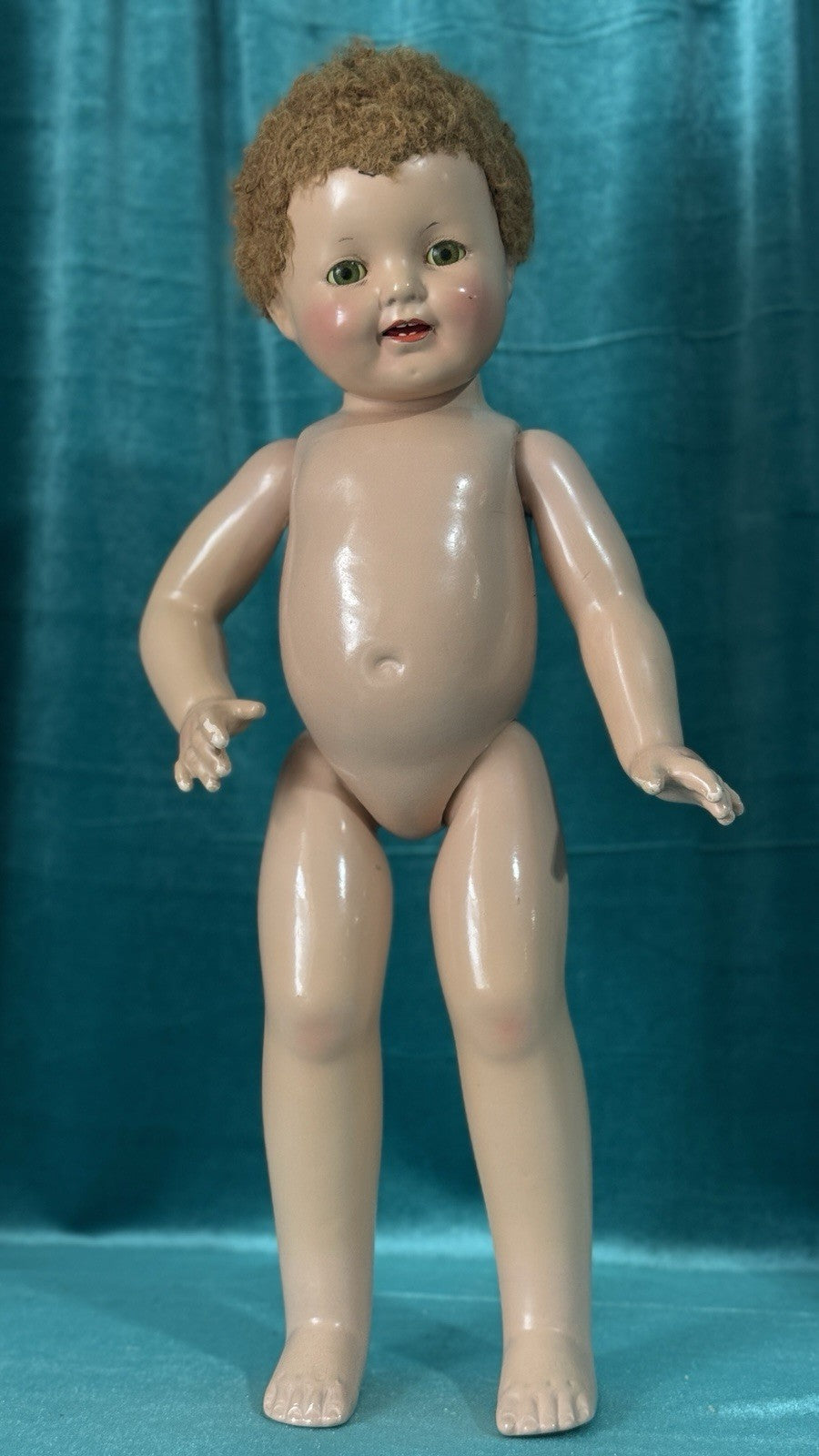 Rare Antique 1928 Effanbee Composition Patsy Ann doll 18” Doll Caracul Hair