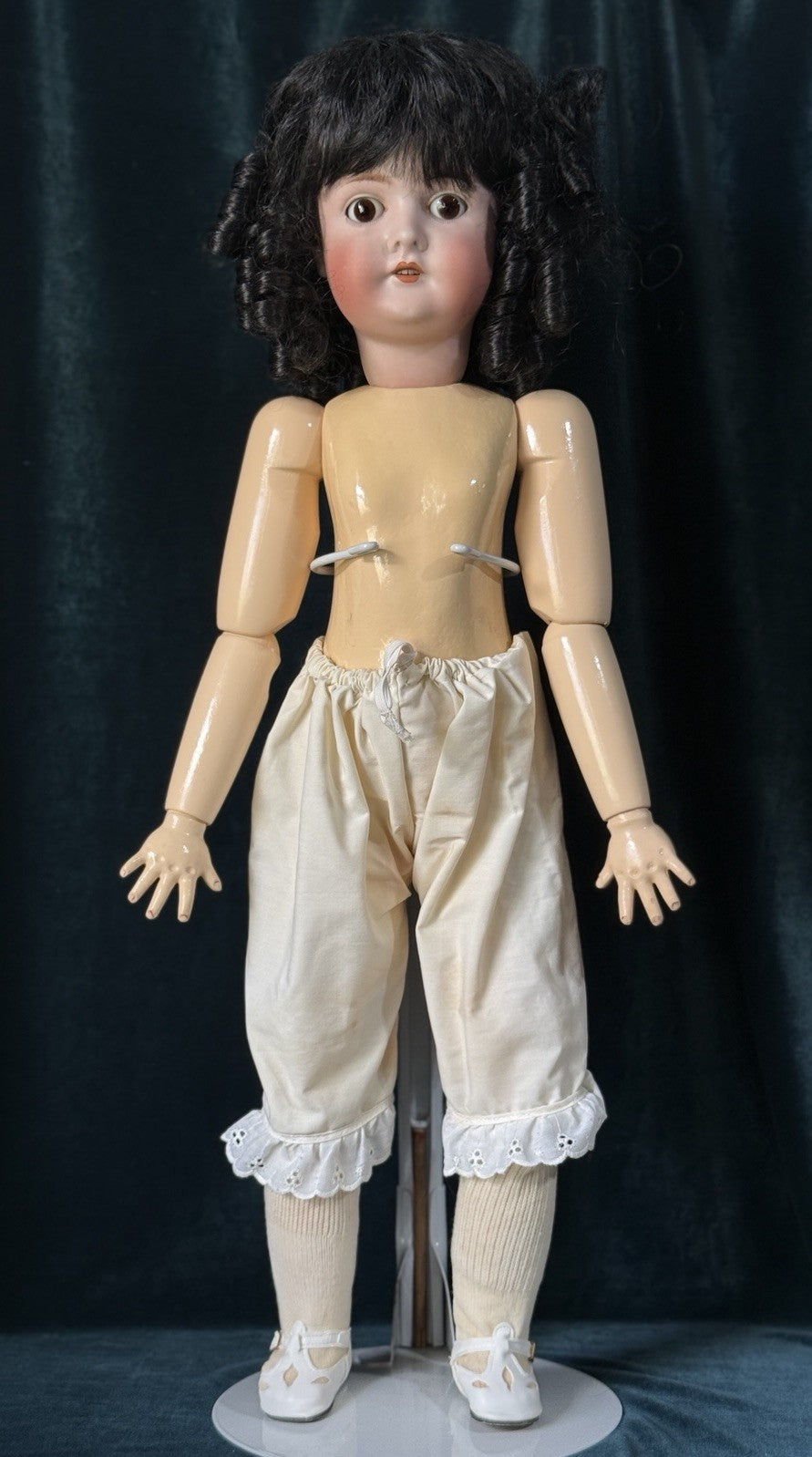 Antique German Queen Louise Doll Bisque Head Composition Body 24” Doll - Damaged