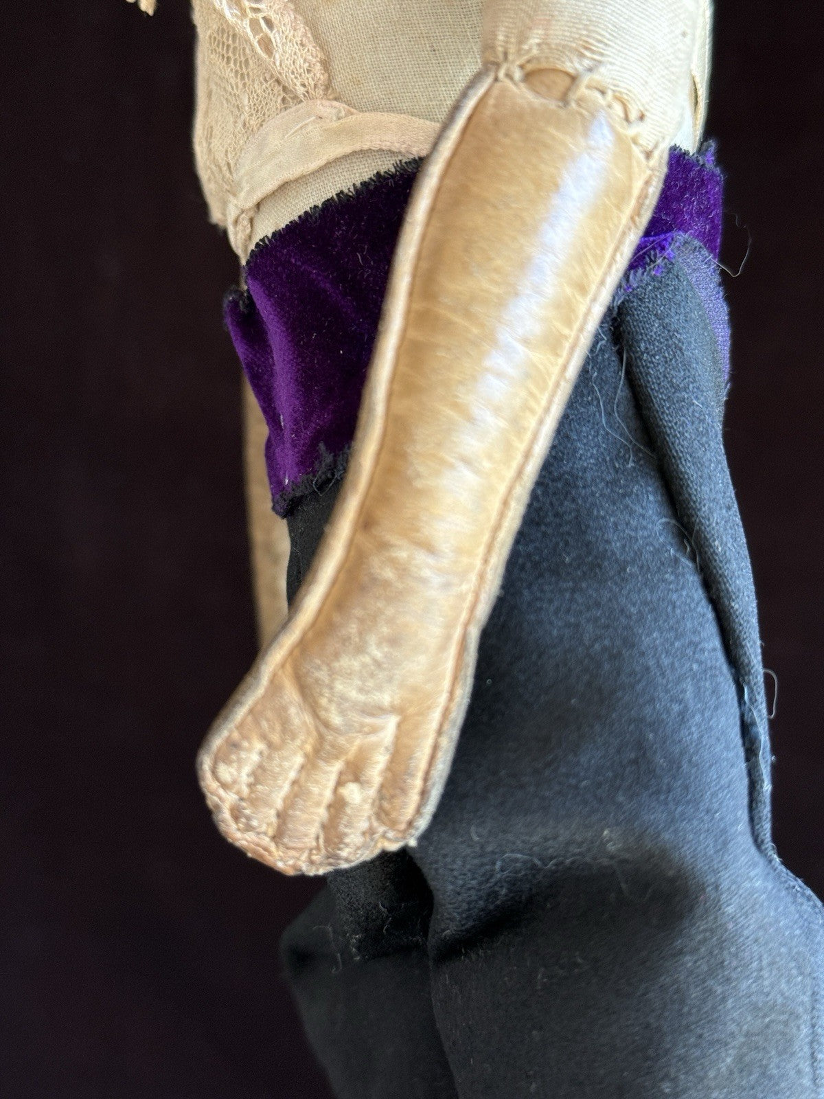 Antique German 14” Papier Mache Head Cloth Body Male Doll