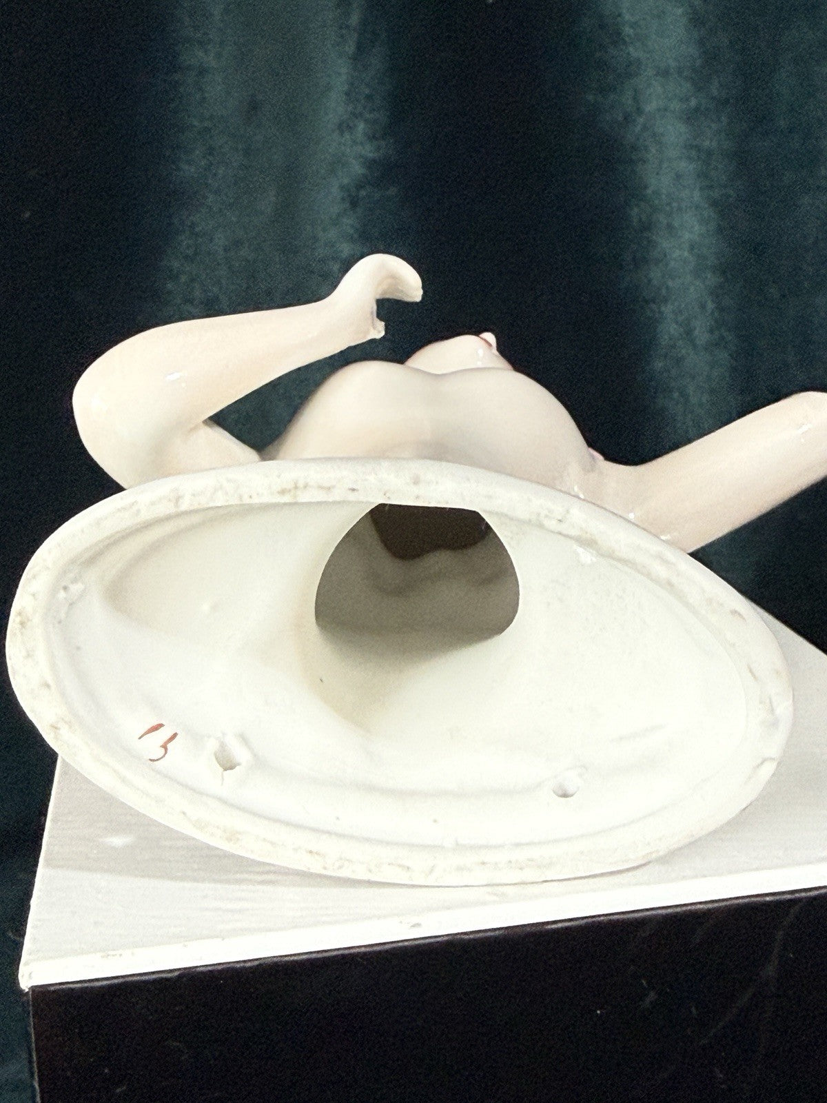 Large 5” Antique German Porcelain Schneider Half Doll Pin Cushion Mold 15542