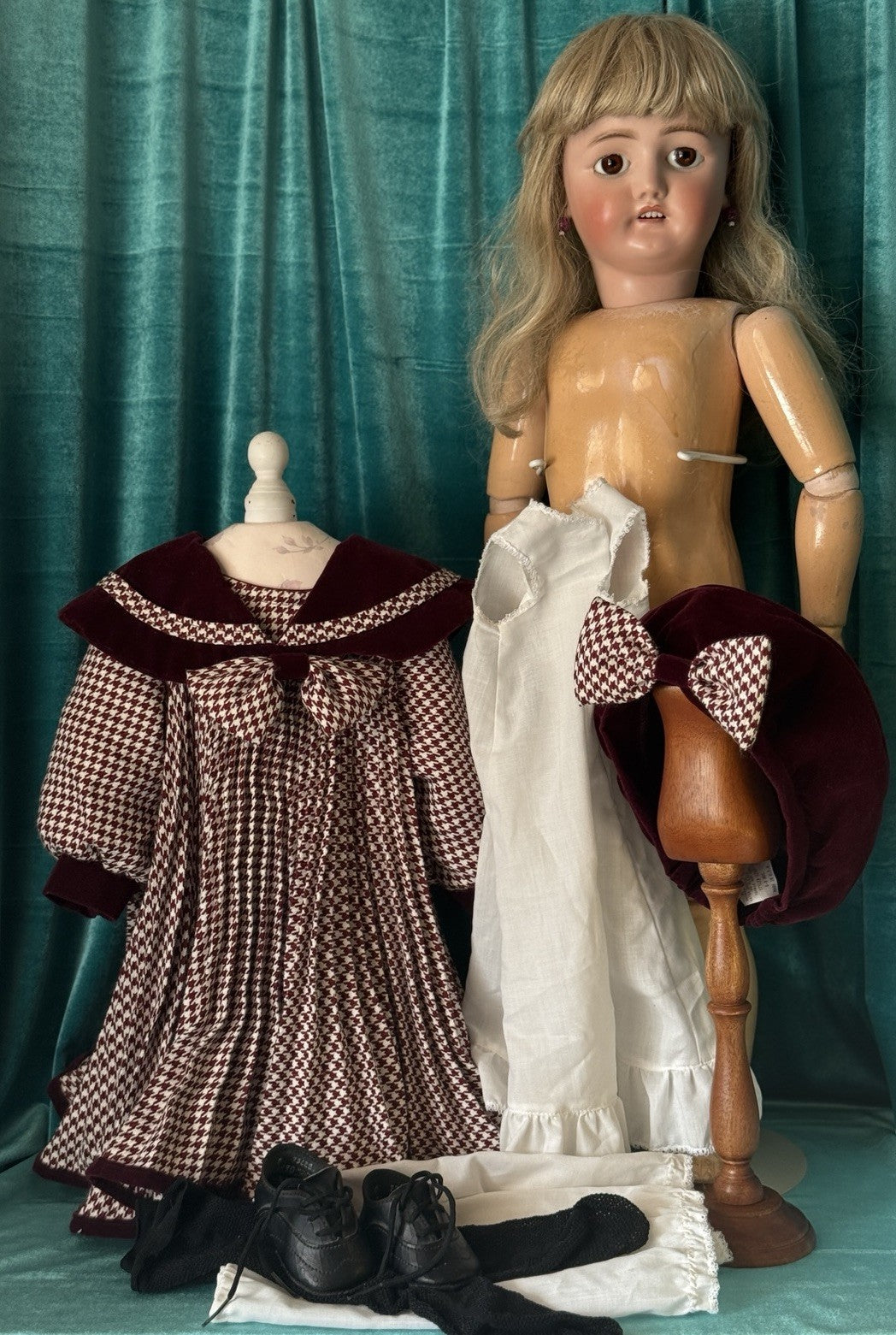 Antique German C.M. Bergmann and Simon Halbig Bisque Head 29” Doll
