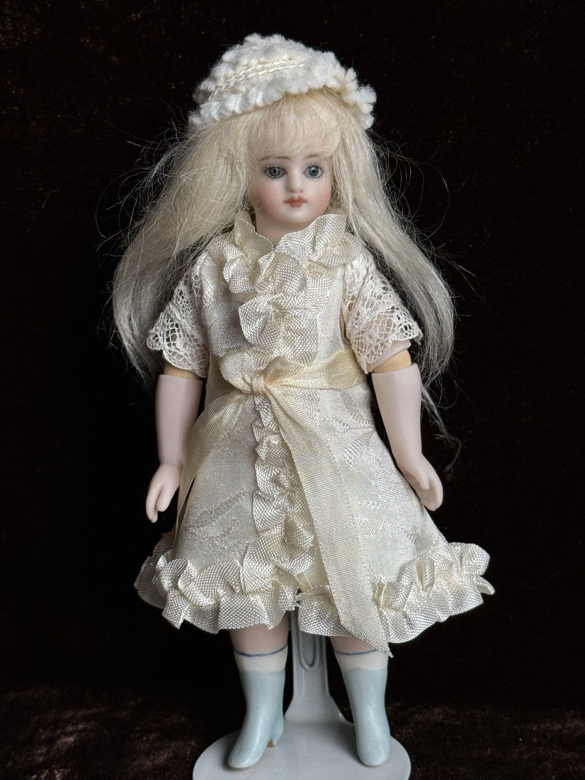 Miniature Darlene Lane 5.75” Porcelain Repro of Antique French Mignonette Doll