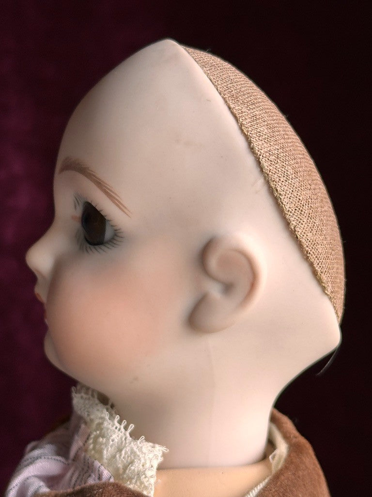 Vintage 16.5" Porcelain Composition Reproduction of Antique French Jumeau Doll