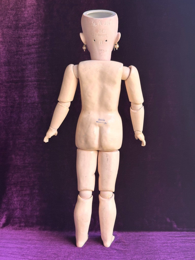Antique German 24” Simon Halbig 1249 DEP SANTA Doll Bisque Head Marked Body