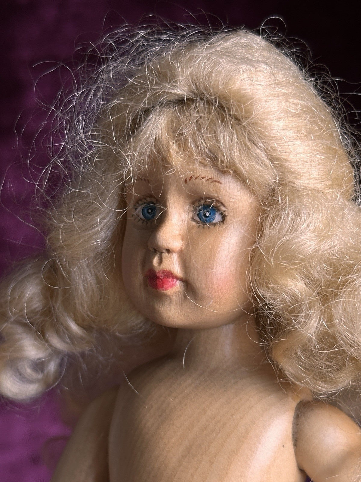 Robert Raikes Miniature 8.5” Wood Hand Carved Jointed Doll