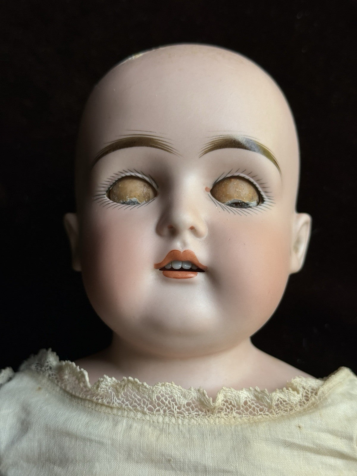 Antique German 17.5” Early Kestner 148 Head Bisque Shoulder Head Doll