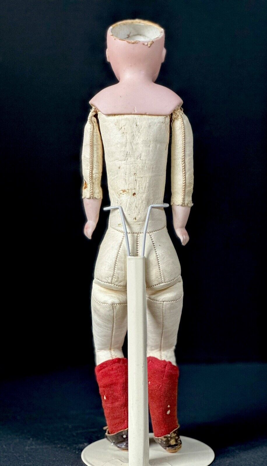Early JDK Kestner Pouty Face Closed Mouth Bisque Shoulder Head 14” Doll Marked 3