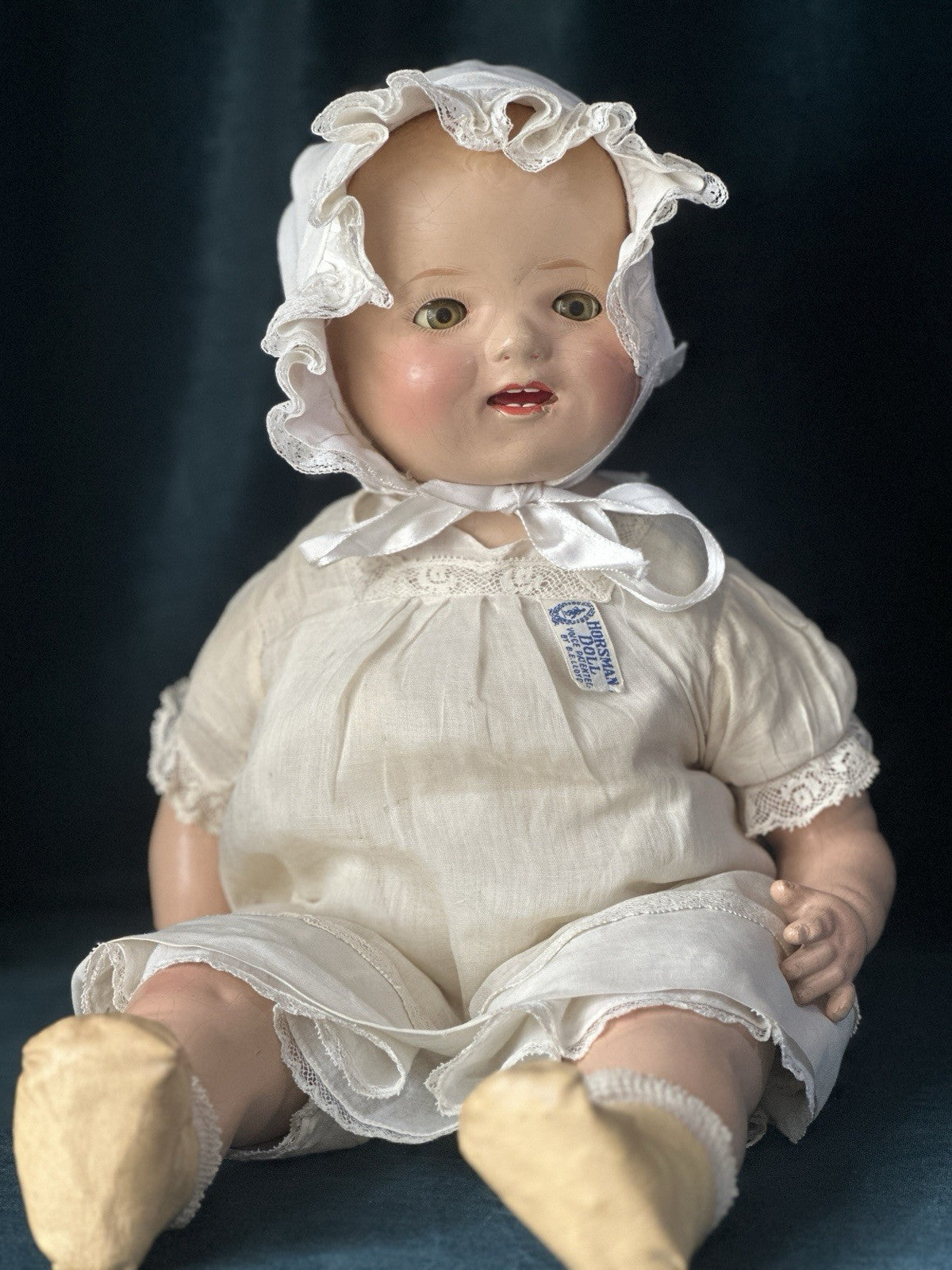 Vintage American E.I.H Horsman Composition “Gold Medal Baby” 19” Doll