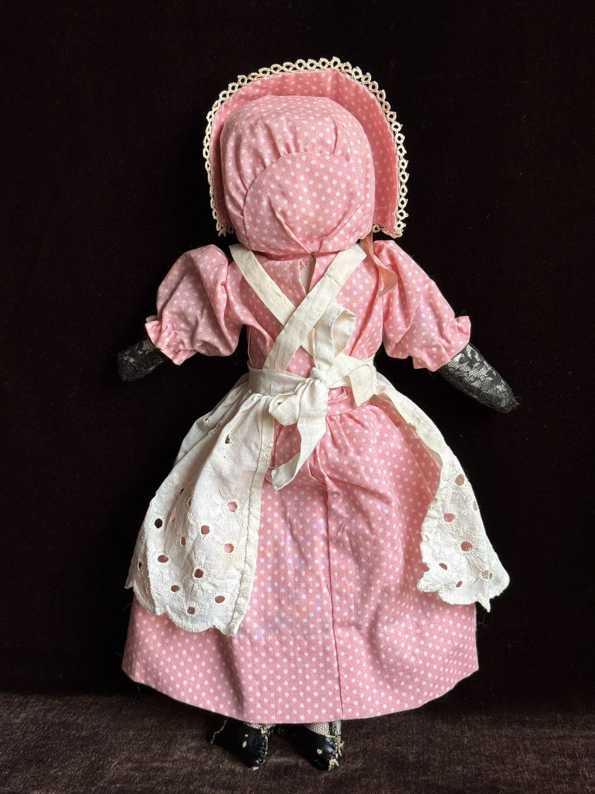 Vintage American 13” Handmade Folk Cloth Rag Doll