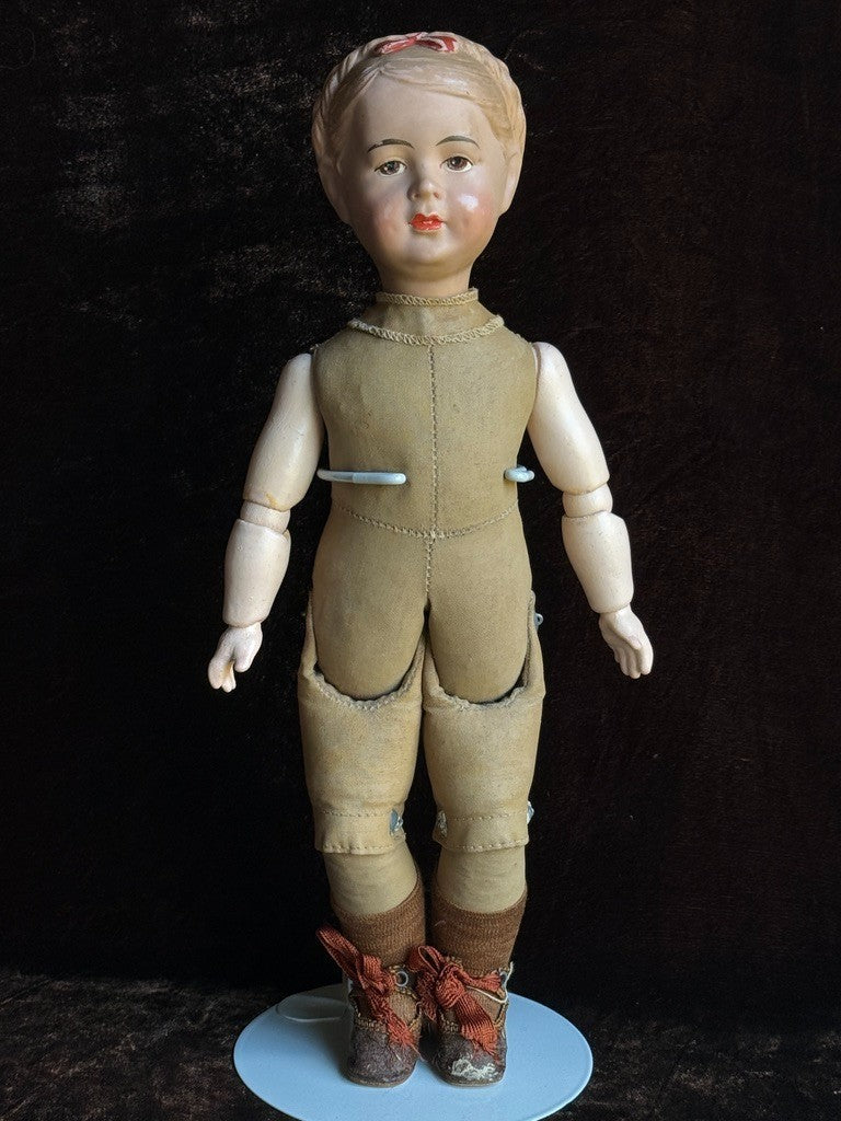 Rare Antique German 12.75” Wagner & Zetzsche Inge Composition Art Character Doll