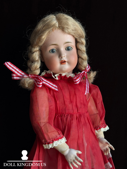 Antique German 26" Bruno Schmidt Bisque Head Doll
