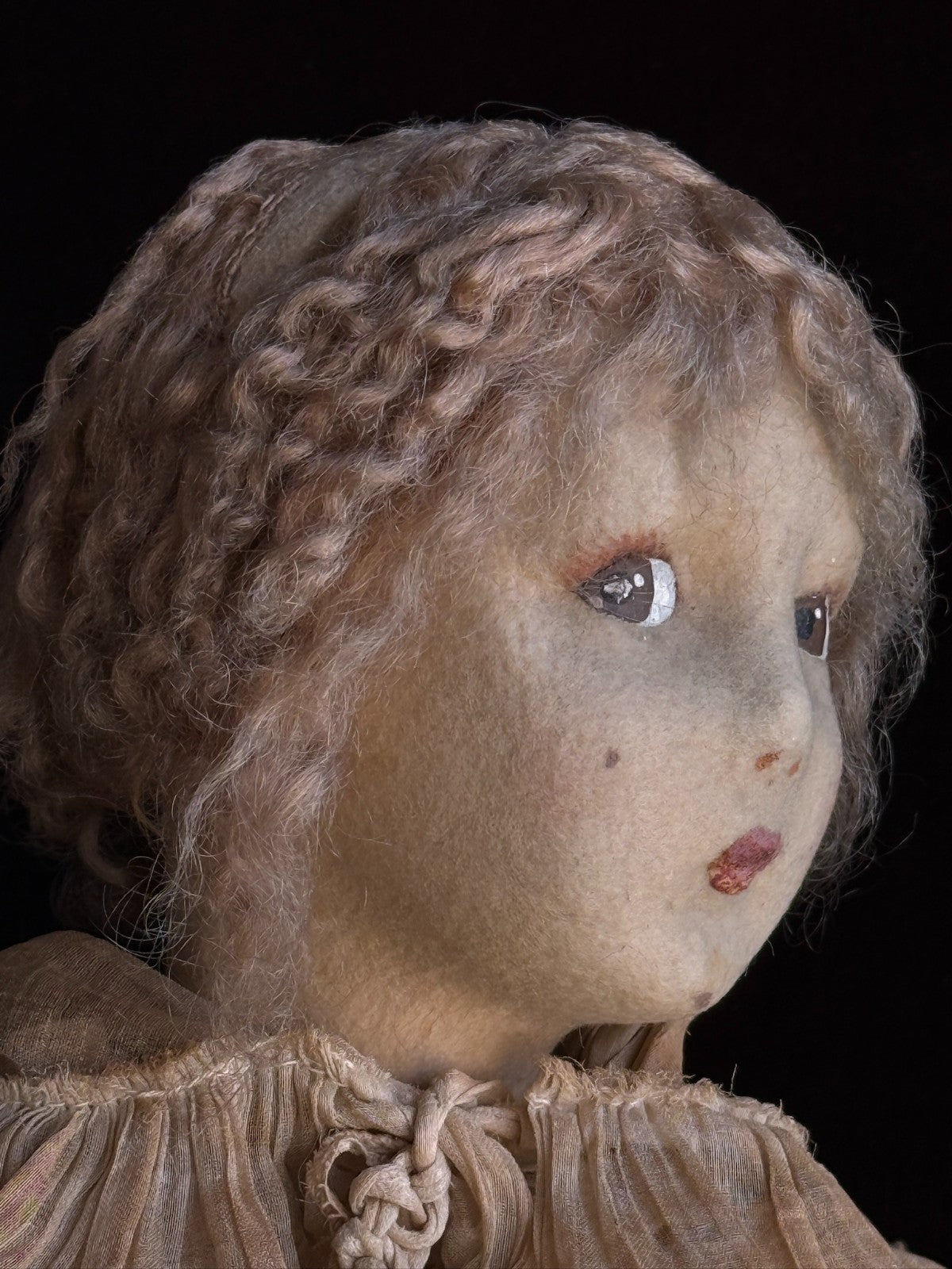 Vintage Italian 24.5” Lenci Artdeco French Boudoir Felt Cloth Character Doll