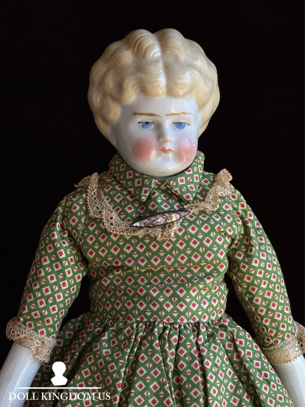 Antique German Hertwig 14.5” China Head Doll
