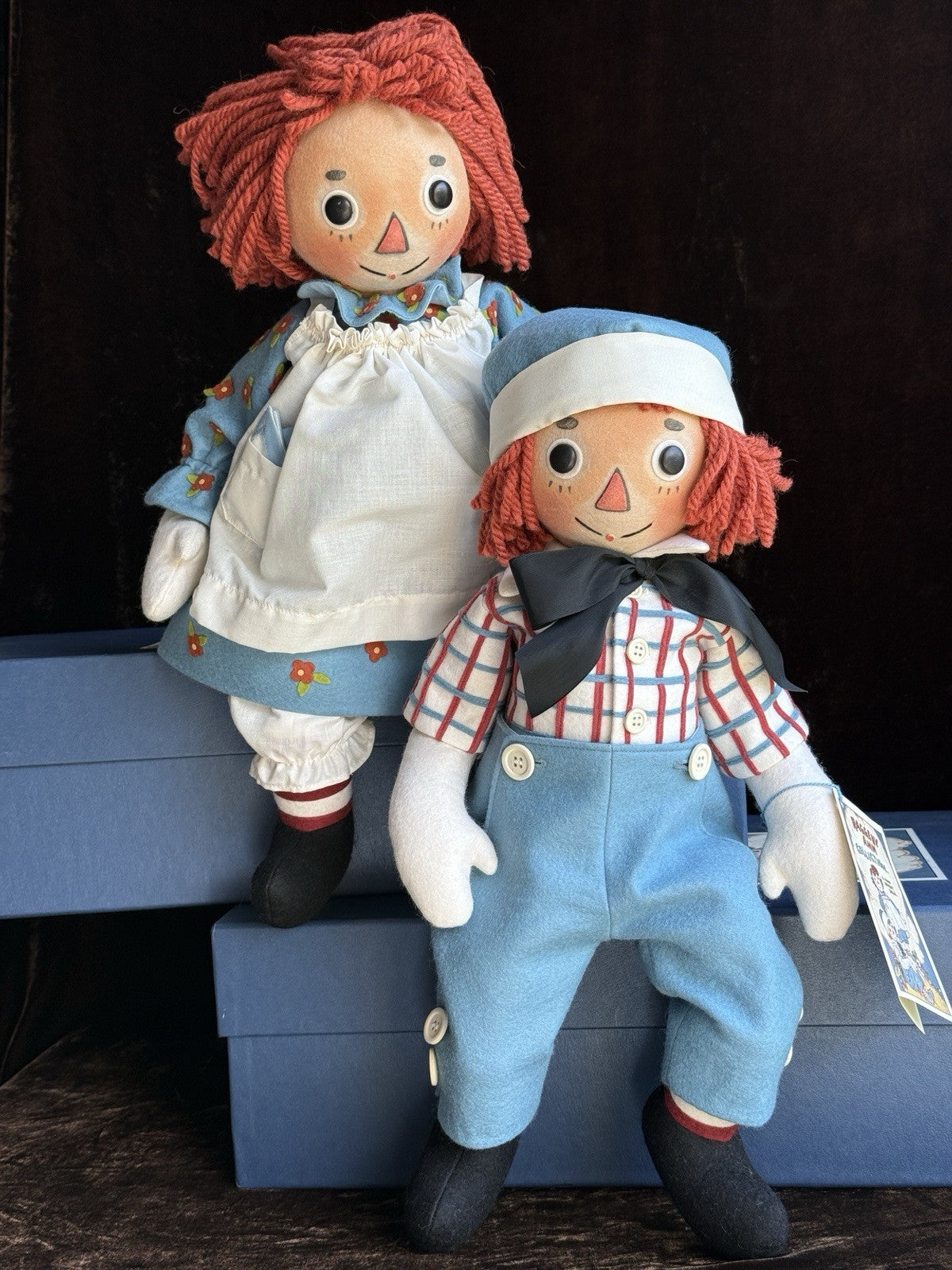 John Wright Large Raggedy Ann & Andy Cloth Felt Doll LE 1000 MIB Certificate Tag