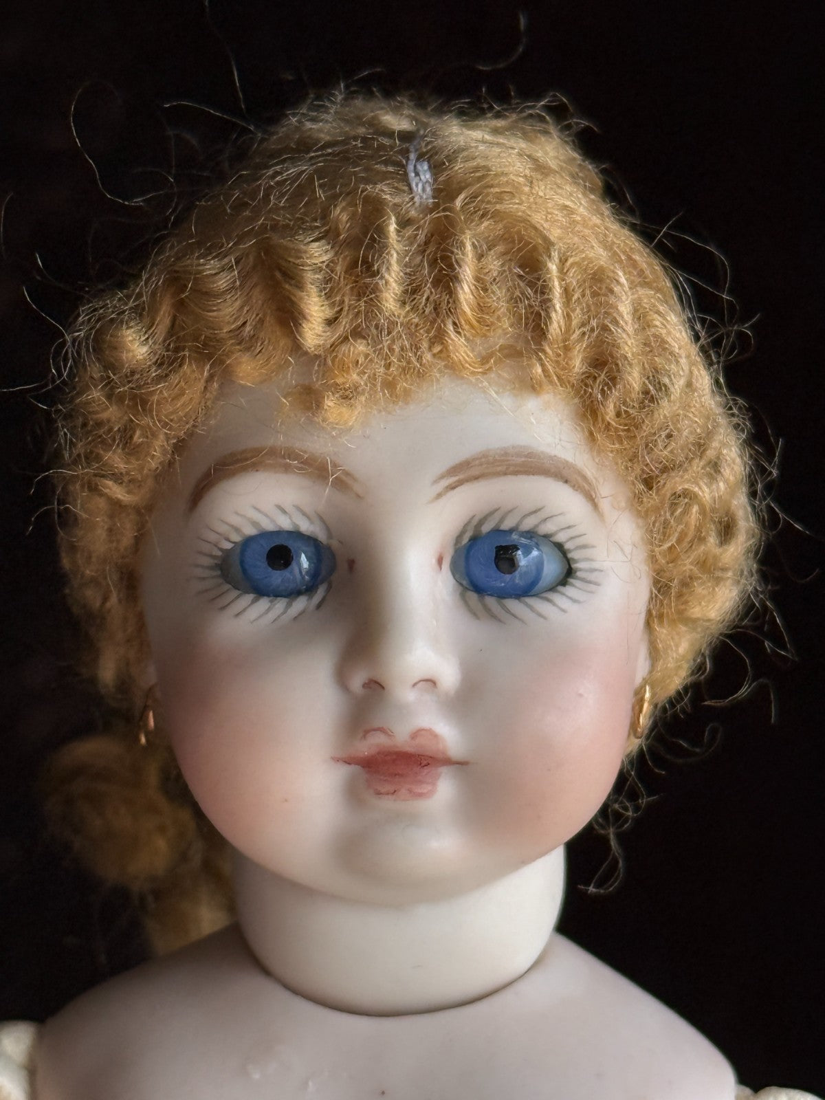 Miniature 7.5” Cathy Hansen Hand Signed Porcelain Repro of Antique Bru Doll