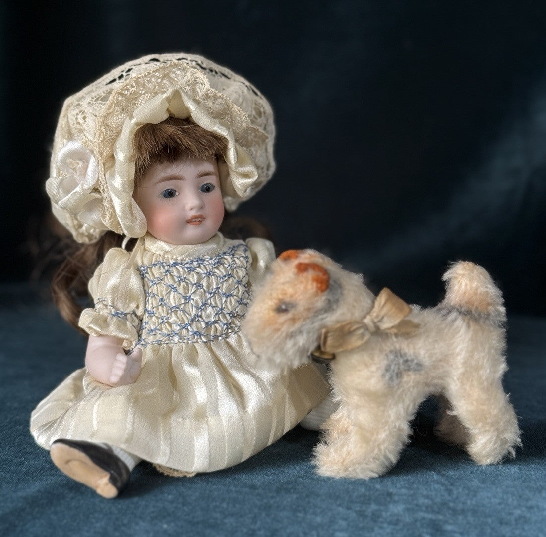 Antique German Kestner (?) All Bisque Mignonette 7” Doll