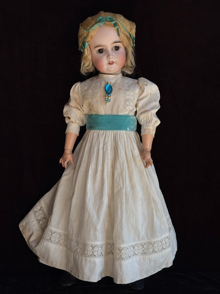 Antique German 25" Gebruder Kuhnlenz 165 Bisque Head Doll