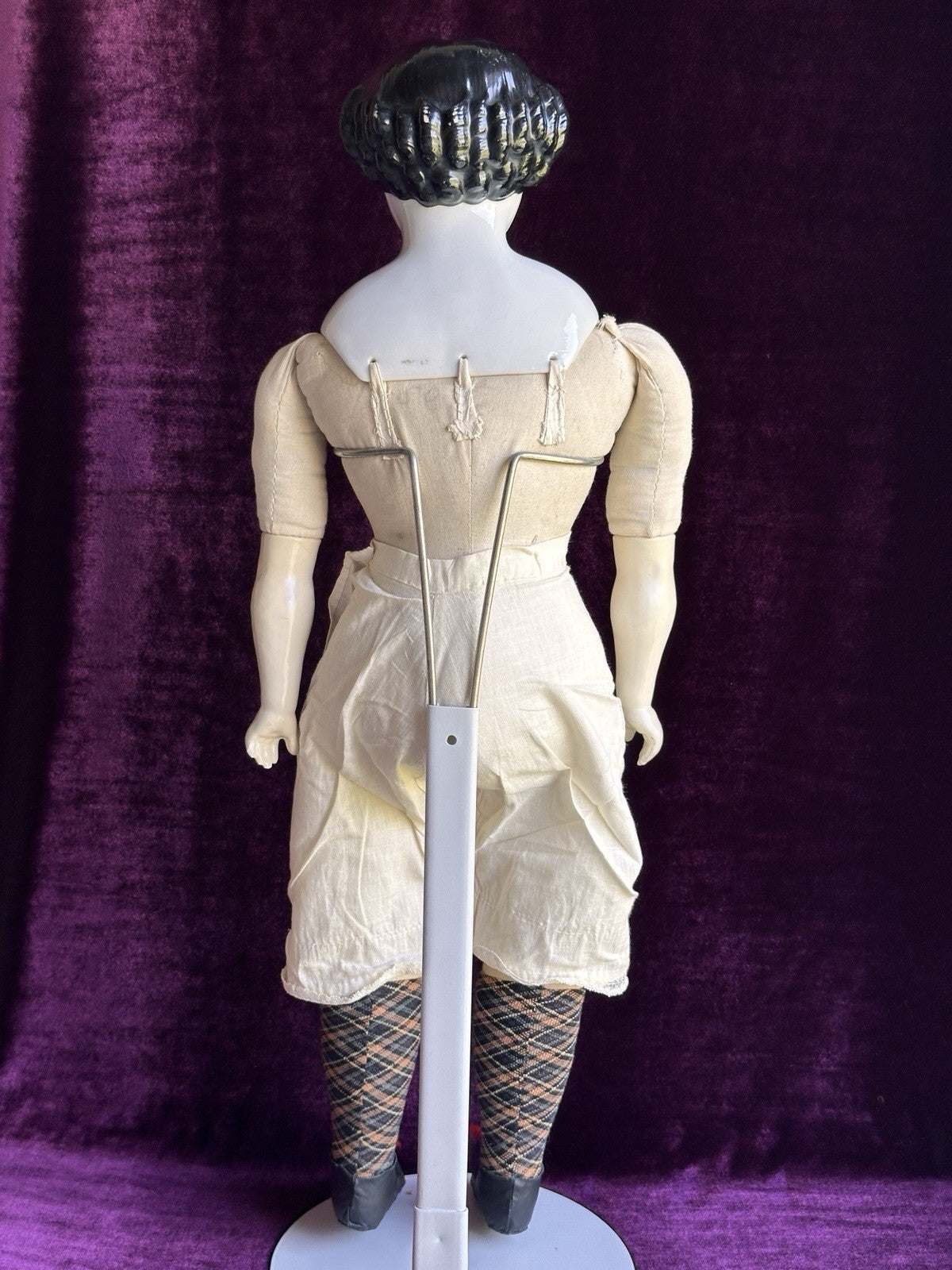 Antique German 25” Flat Top Highbrow China Shoulder Head Doll
