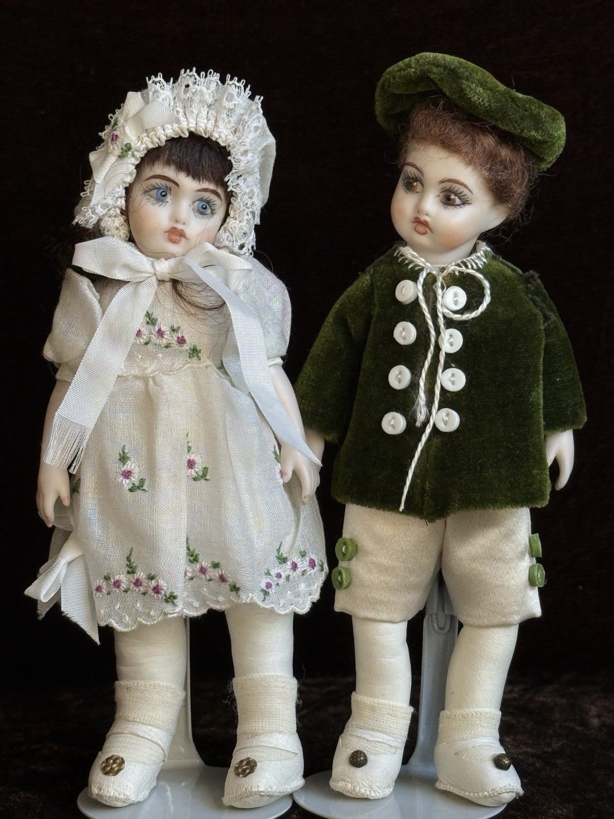 2 Miniature Opal Butler Porcelain Repro Antique French Bru Jne Dollhouse Dolls
