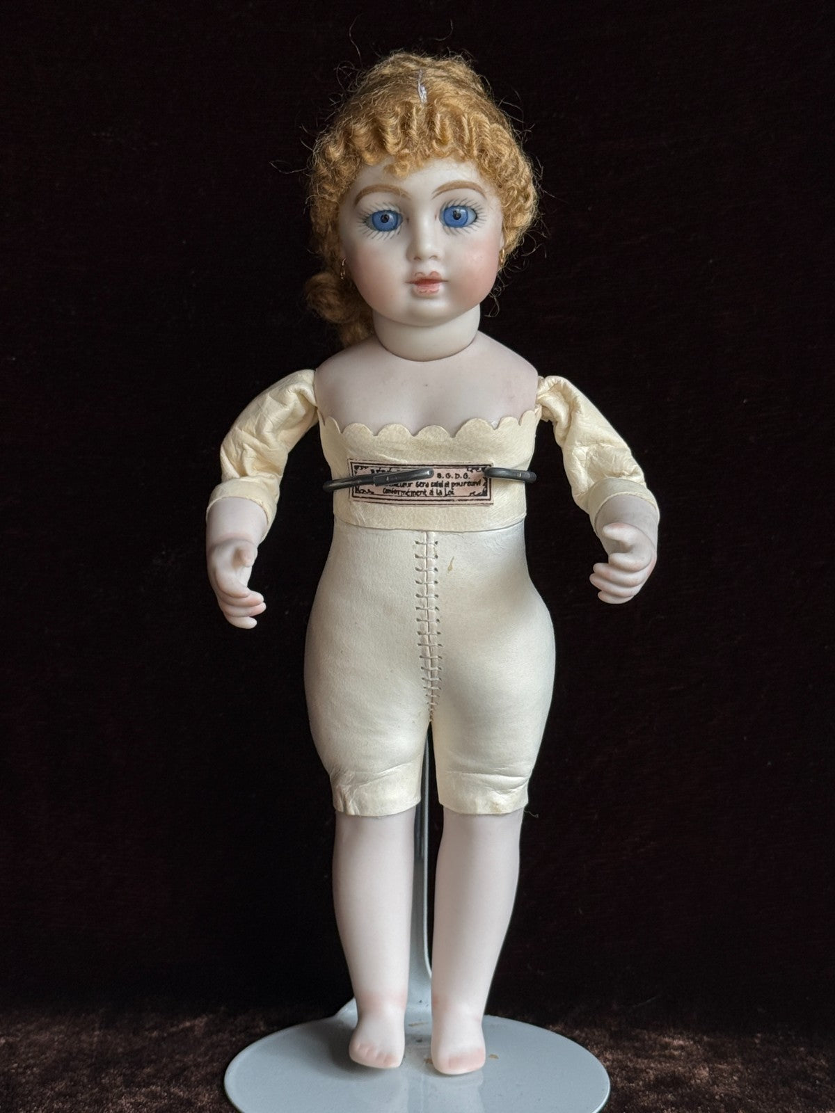 Miniature 7.5” Cathy Hansen Hand Signed Porcelain Repro of Antique Bru Doll