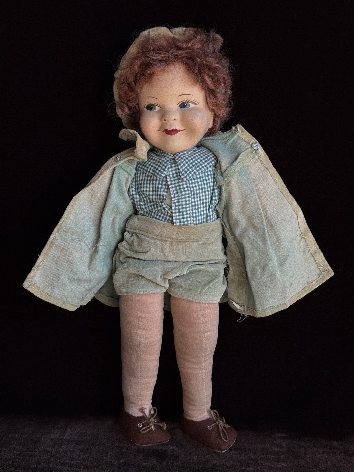 Vintage British 14” Chad Valley Prince Edward (?) Cloth Felt Character Doll