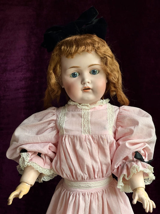 Antique German 26” JDK Kestner 214 Bisque Head Doll Composition Body