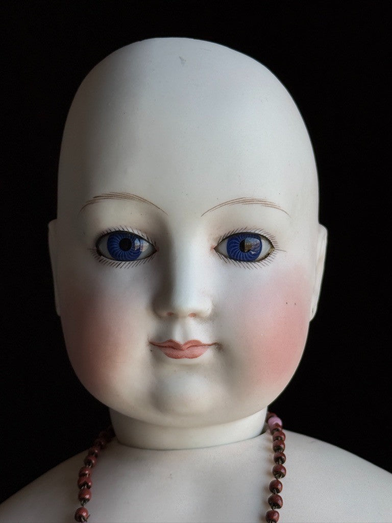 Grand Size Antique French Eugene Barrois (?) Bisque Head Fashion Poupee Doll