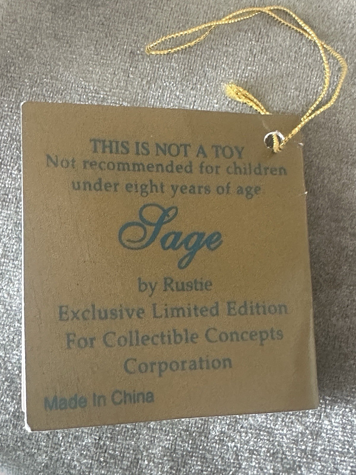 Collectible Large 42” Porcelain Doll “Sage ” by Rustie LE 2000 COA/Stand/Tag