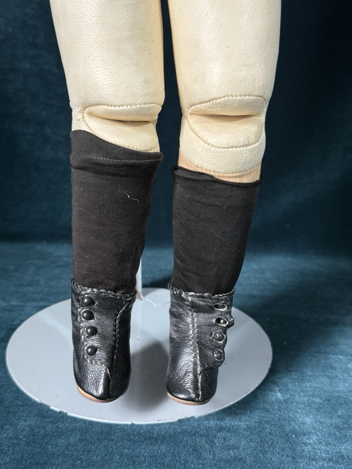 Unidentified Mold 21 7 Dep Antique German 20” Doll Bisque Head Leather Kid Body
