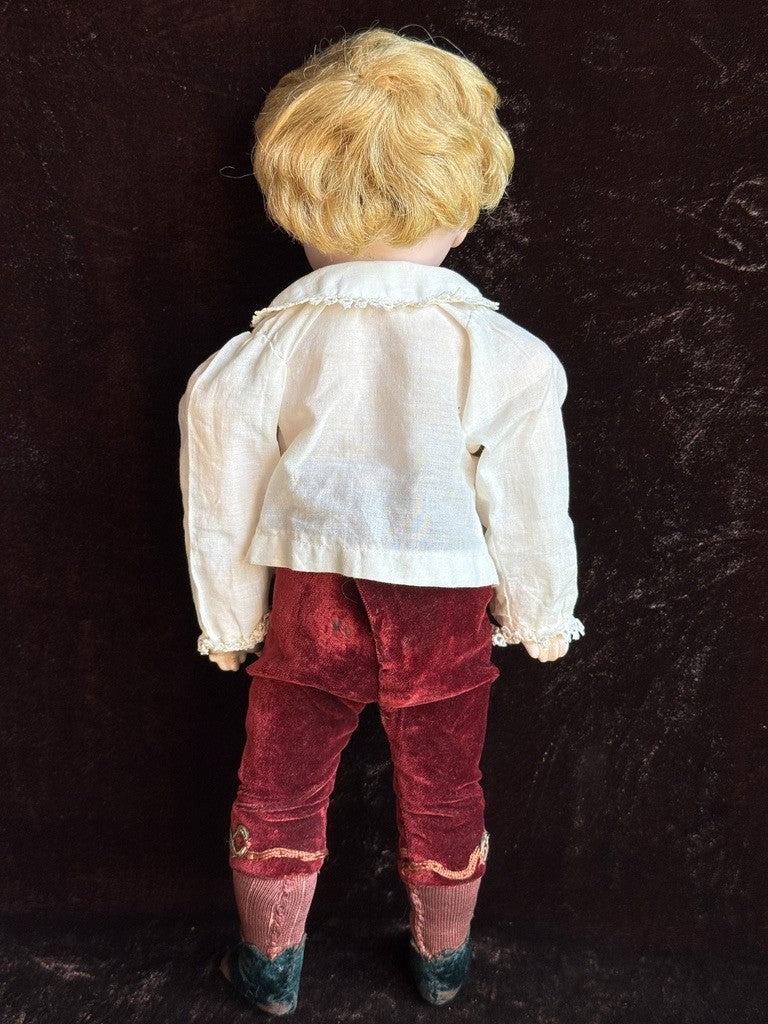 Antique German 14.75” Kestner A.T. Type Straight Wrist Bisque Head Boy Doll