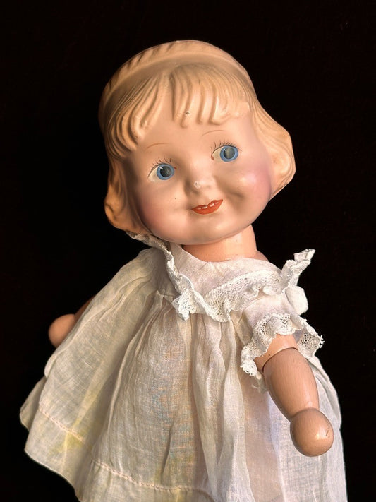 Vintage 9.75" Cameo Kallus Margie Composition/Wood Doll