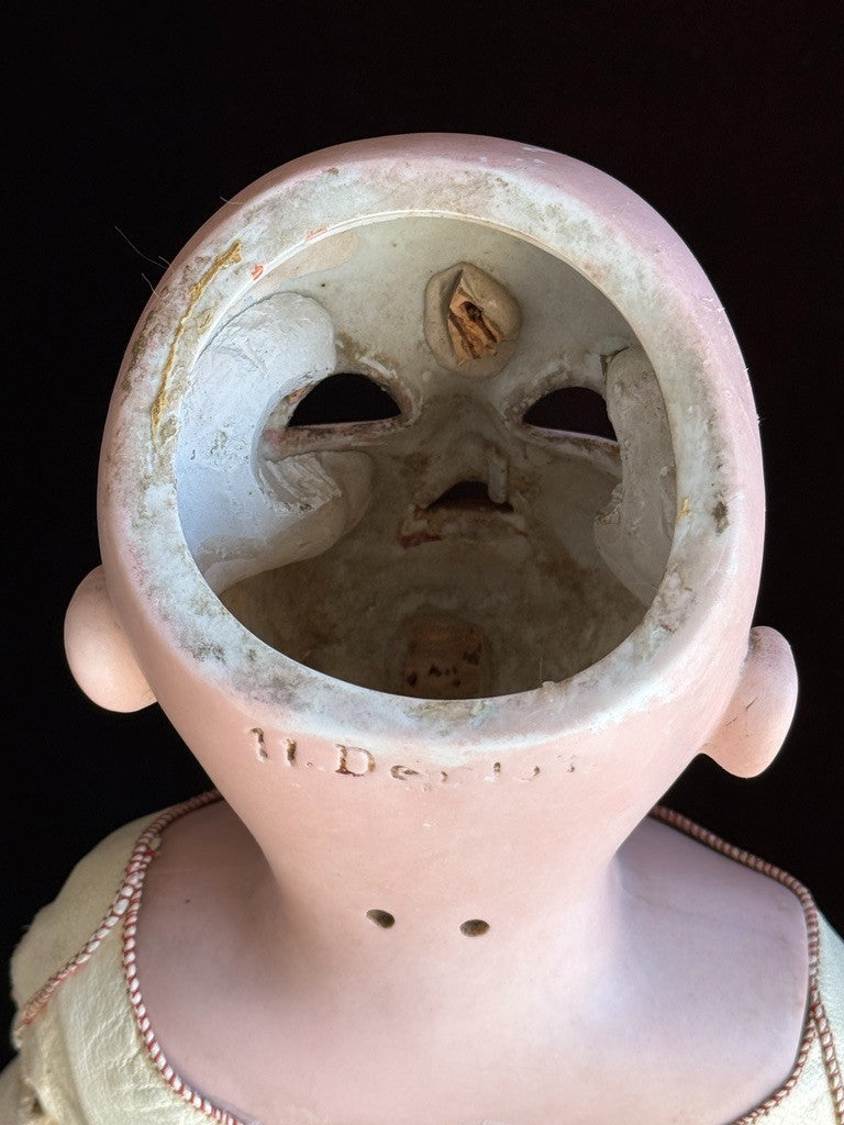 Antique German 25” Kestner Bisque Shoulder Head Leather Body Doll