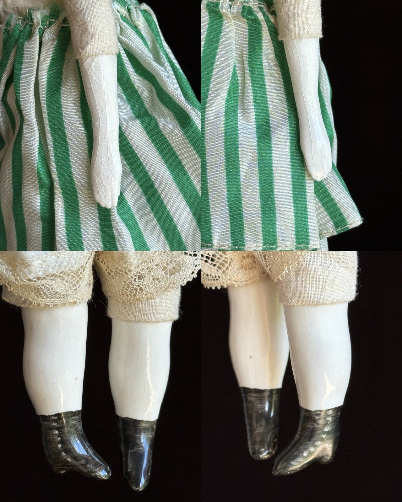 Lot of 3 Antique German Lowbrow China Head Dolls