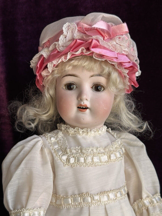 Rare Antique German 24” Theodore Wendt 121 Bisque Head Doll