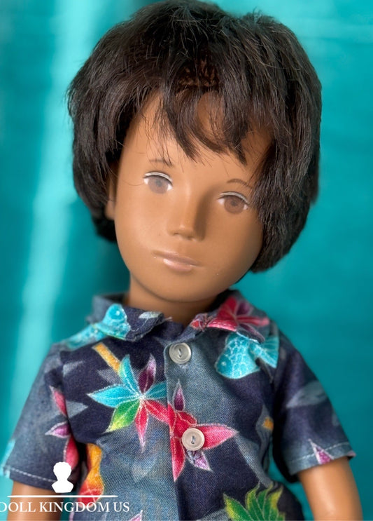 Collectible England Vinyl Brunette Boy Doll; Redressed