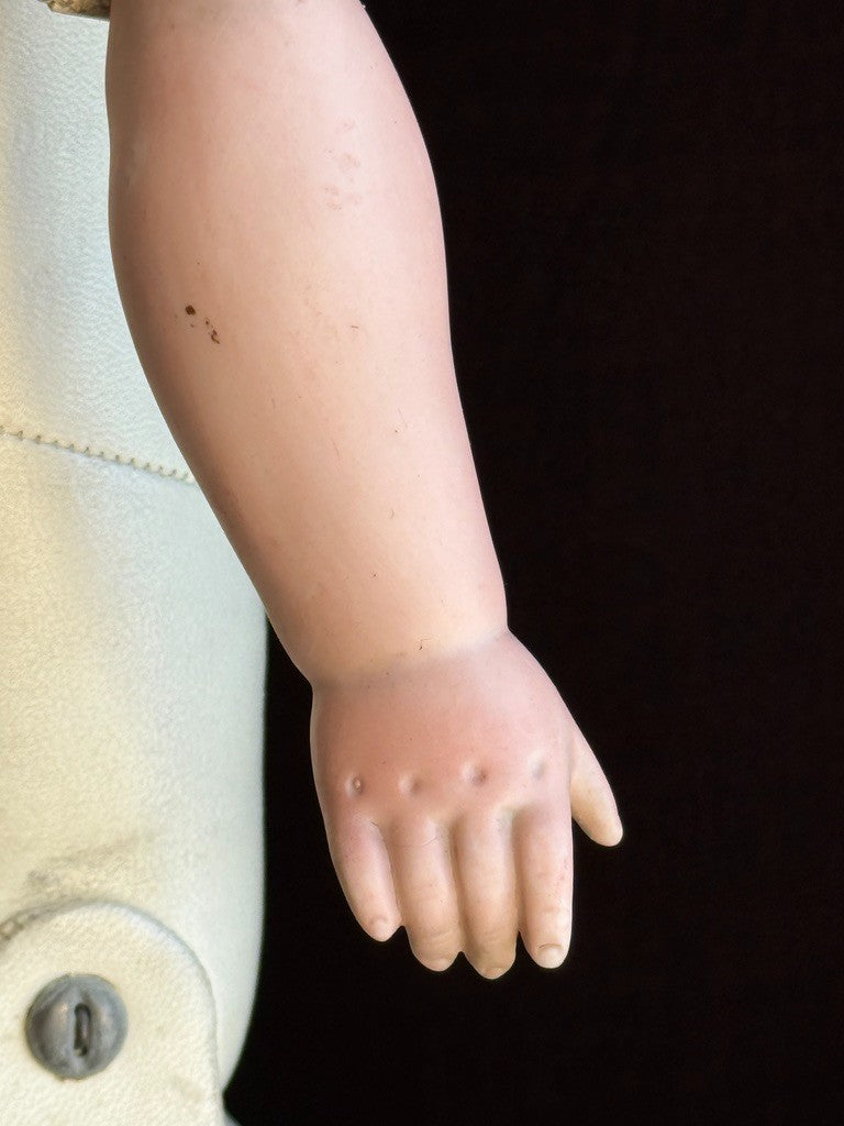 Antique German 25” Kestner Bisque Shoulder Head Leather Body Doll