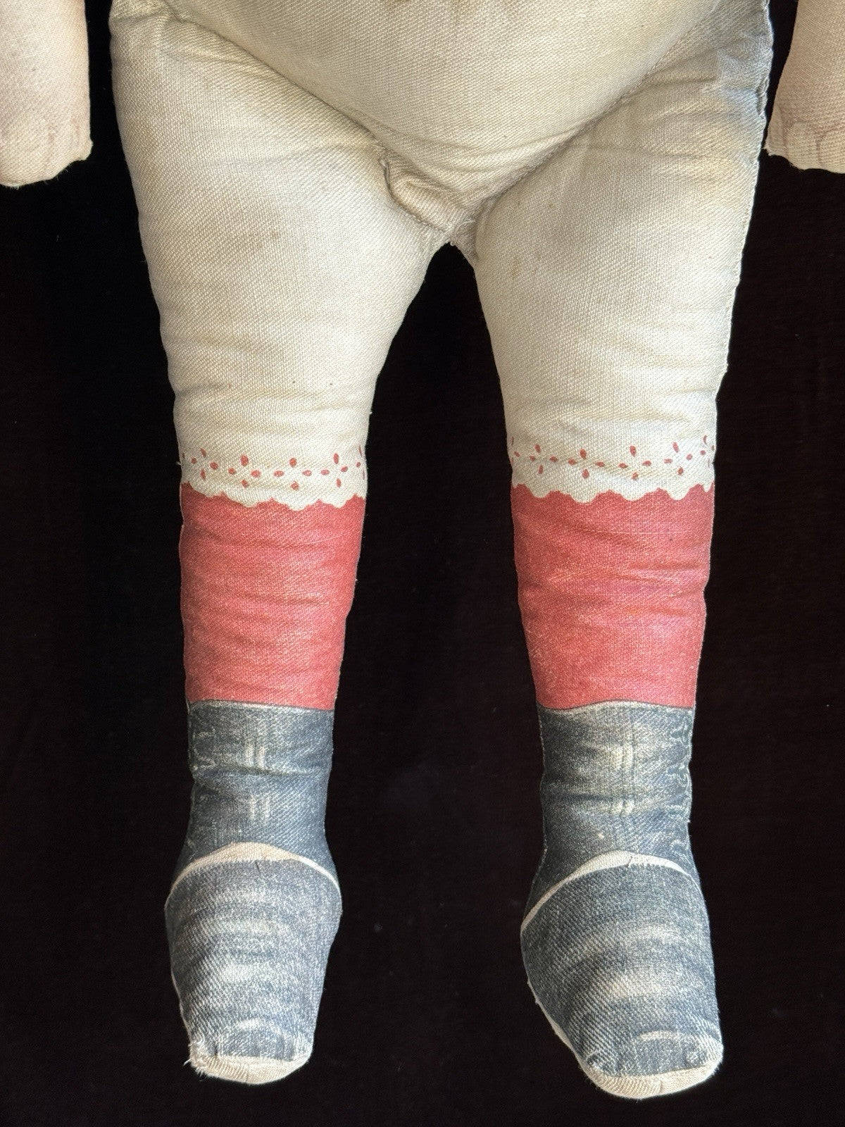Antique Large 25” Art Fabric Mills Merrie Marie Lithograph Cloth Rag Doll