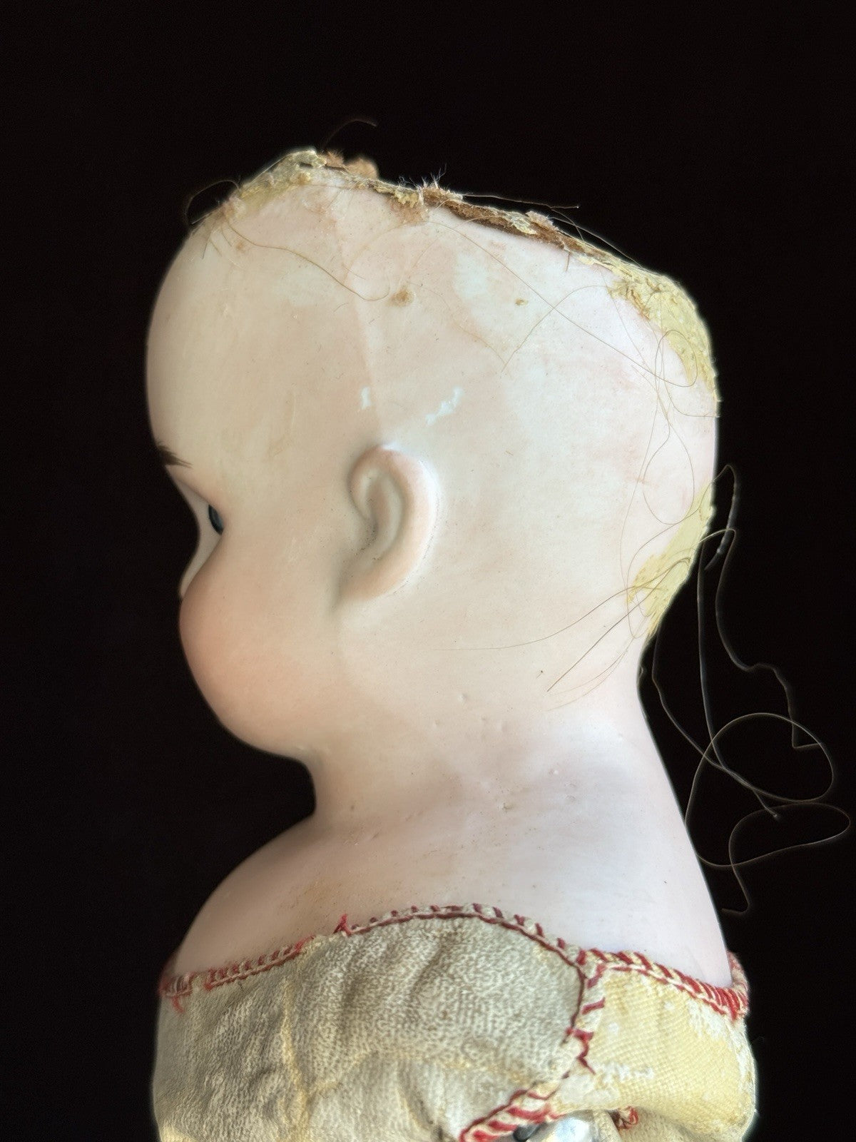 Antique German 17” ABG (?) Turned Head Bisque Shoulder Head Doll