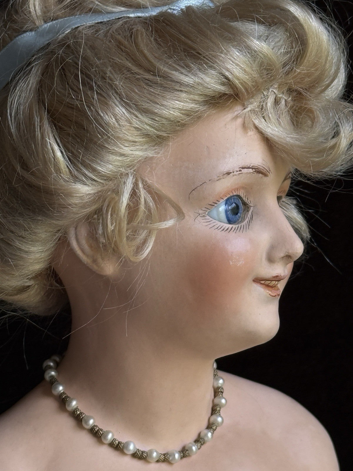 Rare 23” Antique German Cuno Otto Dressel Papier Mache Portrait Lady Doll