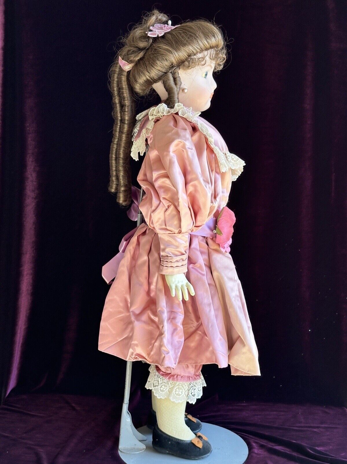 Large Vintage 31” Porcelain Reproduction of Antique French Fashion Doll