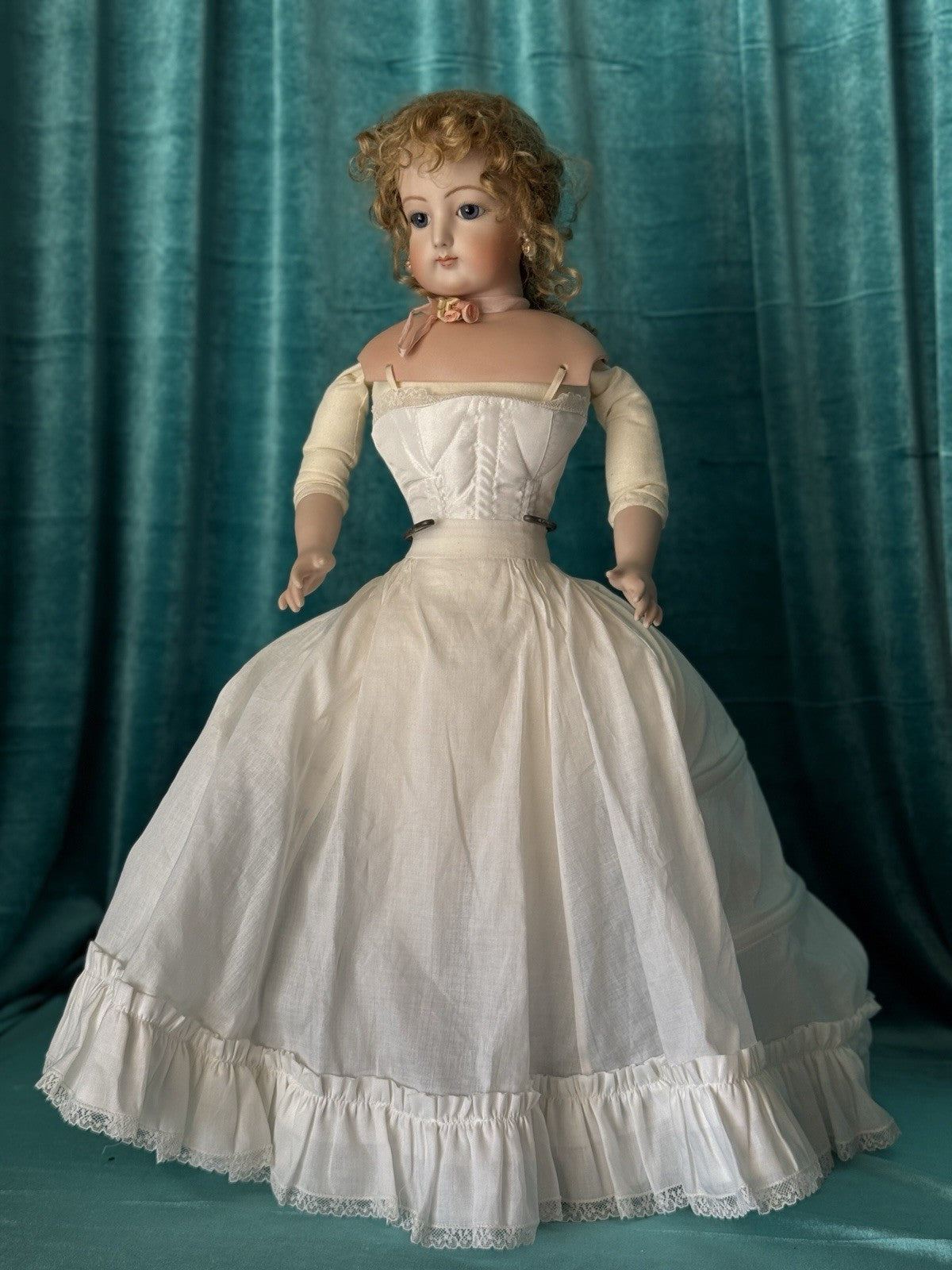 Vintage Artist Porcelain 20” Reproduction of Antique French Fashion FG Doll