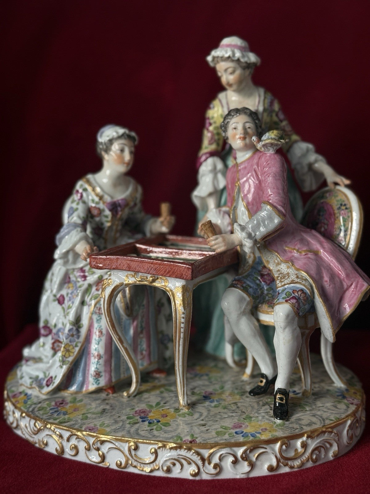 Rare Antique Porcelain Large Figural Group Figurine By Edmé Samson France 1910’s